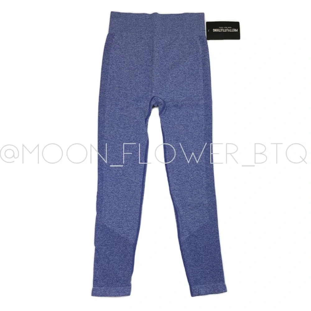 PrettyLittleThing Blue Sport Contour Cut Out Seamless Leggings - Picture 2 of 16